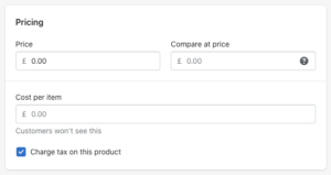 pricing for shopify products