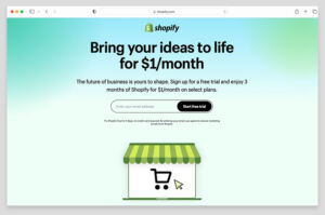shopify free trial page