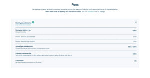 fees on moneybox